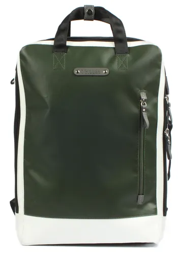 Laptoprucksack 7CLOUDS "Agal 7.2 M" Gr. B/H/T: 30 cm x 40 cm x 13 cm, grün (grün, weiß) Rucksäcke Taschen