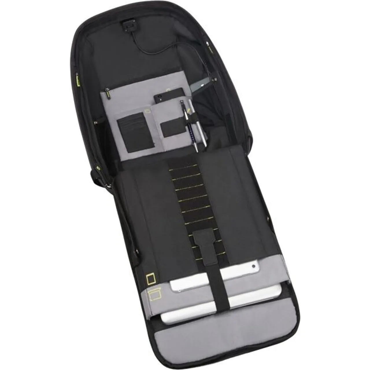 Laptoprucksack SAMSONITE "Securipak, black steel" Gr. B/H/T: 30 cm x 44 cm x 16 cm, schwarz (black steel) Herren Rucksäcke Taschen