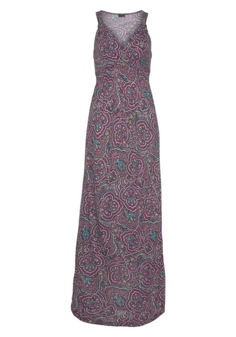 LASCANA Maxikleid mit Paisleymuster und verstellbarem Ausschnitt, Sommerkleid