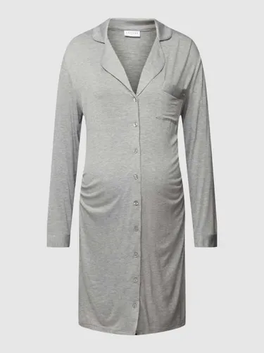 LASCANA Nachthemd mit Umlegekragen Modell 'Nightgown Matern' in Mittelgrau Melange