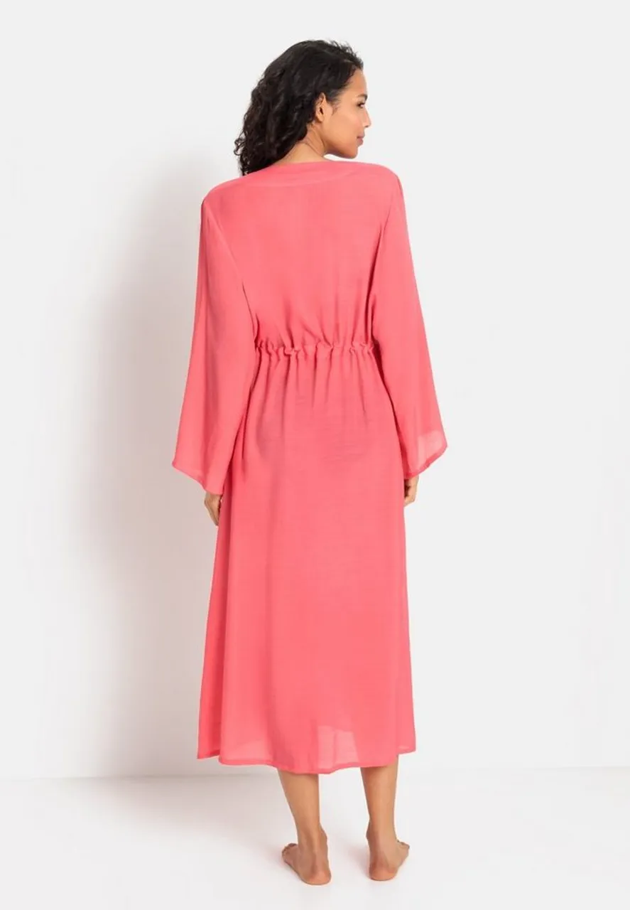 LASCANA Strandkleid im Kimono-Style zum Binden, langärmliges Sommerkleid, Kaftan