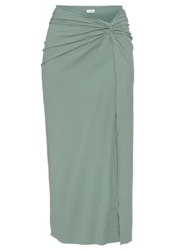 LASCANA Strandrock mit hohem Schlitz, Midirock mit Knotendetail, auch als Kleid