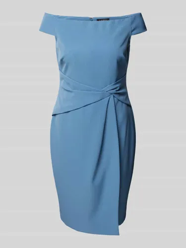 Lauren Dresses Cocktailkleid mit Carmen-Ausschnitt Modell 'SARAN' in Bleu