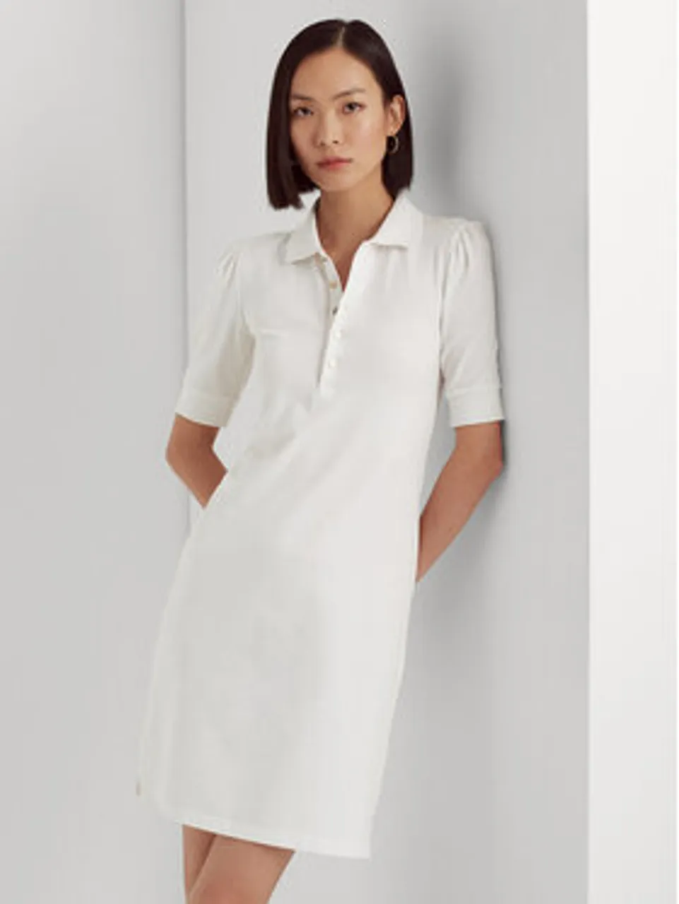 Lauren Ralph Lauren Kleid für den Alltag 200834569002 Weiß Regular Fit