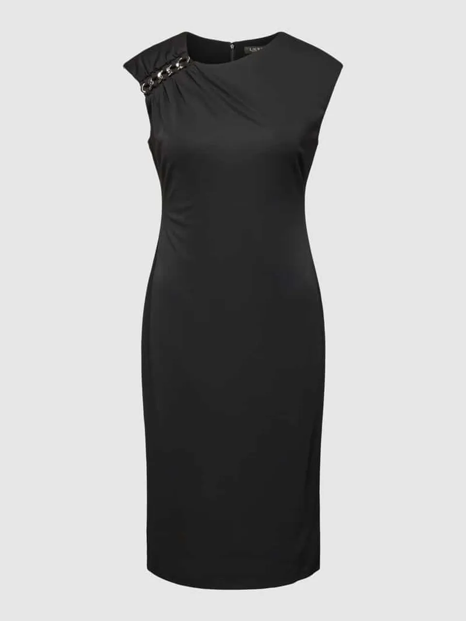 Lauren Ralph Lauren Knielanges Cocktailkleid mit Applikation Modell 'FRYER' in Black