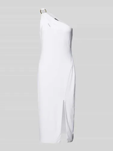 Lauren Ralph Lauren Knielanges Cocktailkleid mit One-Shoulder-Träger in Weiss
