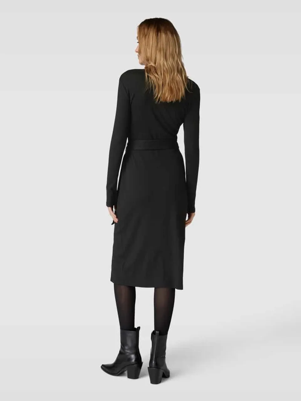 Lauren Ralph Lauren Knielanges Kleid mit Rundhalsausschnitt Modell 'PARISSA' in Black
