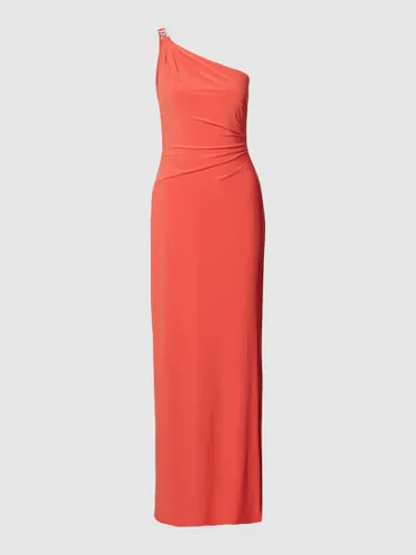 Lauren Ralph Lauren One-Shoulder-Abendkleid mit Seitenschlitz in Orange