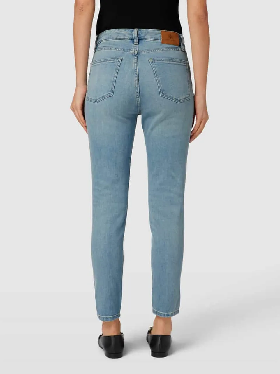 Lauren Ralph Lauren Slim Fit Jeans mit Knopf- und Reißverschluss in Jeansblau