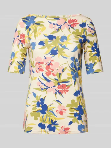 Lauren Ralph Lauren T-Shirt mit floralem Allover-Print Modell 'JUDY' in Gelb