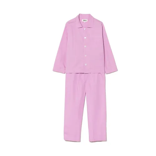 Lavendel Popeline Pyjama-Set Tekla