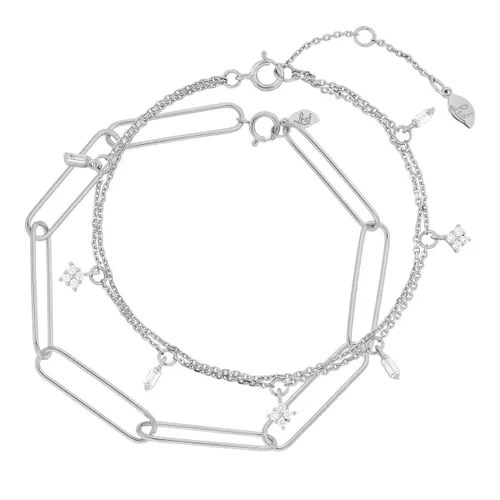 Leaf Armband - Bracelet Set Big Square, silver rhodium plate - Gr. M - in Gold - für Damen