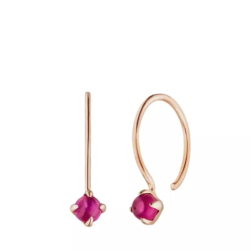 Leaf Ohrringe - Earrings Cabouchon Ruby - Gr. unisize - in Gold - für Damen