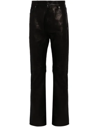 leather straight trousers