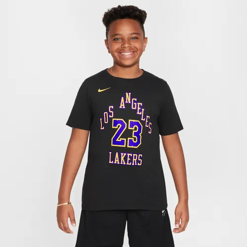 LeBron James Los Angeles Lakers City Edition Nike NBA-T-Shirt für ältere Kinder (Jungen) - Schwarz