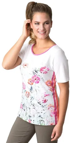 LeComte T-Shirt mit Blütendruck und seitlichen Kontraststreifen