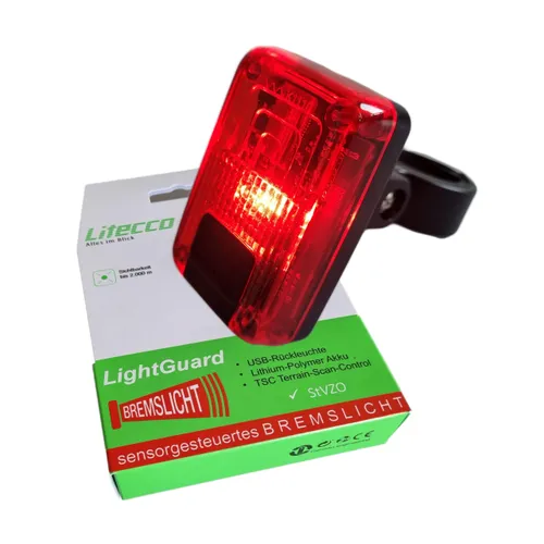 LED Akku-Rücklicht mit Bremslicht Litecco LightGuard mit