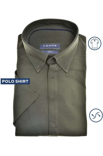 Ledȗb Modern Fit Poloshirt Kurzarm dunkelgrün