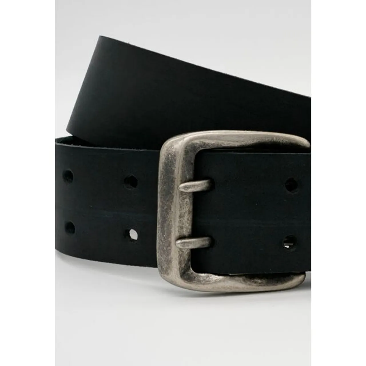 Ledergürtel ANNAMATONI Gr. 105, schwarz Damen Gürtel Ledergürtel Mit Doppeldorn-Schließe im Vintage-Look