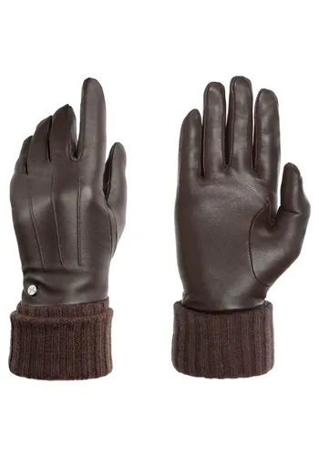Lederhandschuhe PEARLWOOD "Lipa" Gr. 7,5, braun (dunkel brown) Damen Handschuhe Fingerhandschuhe