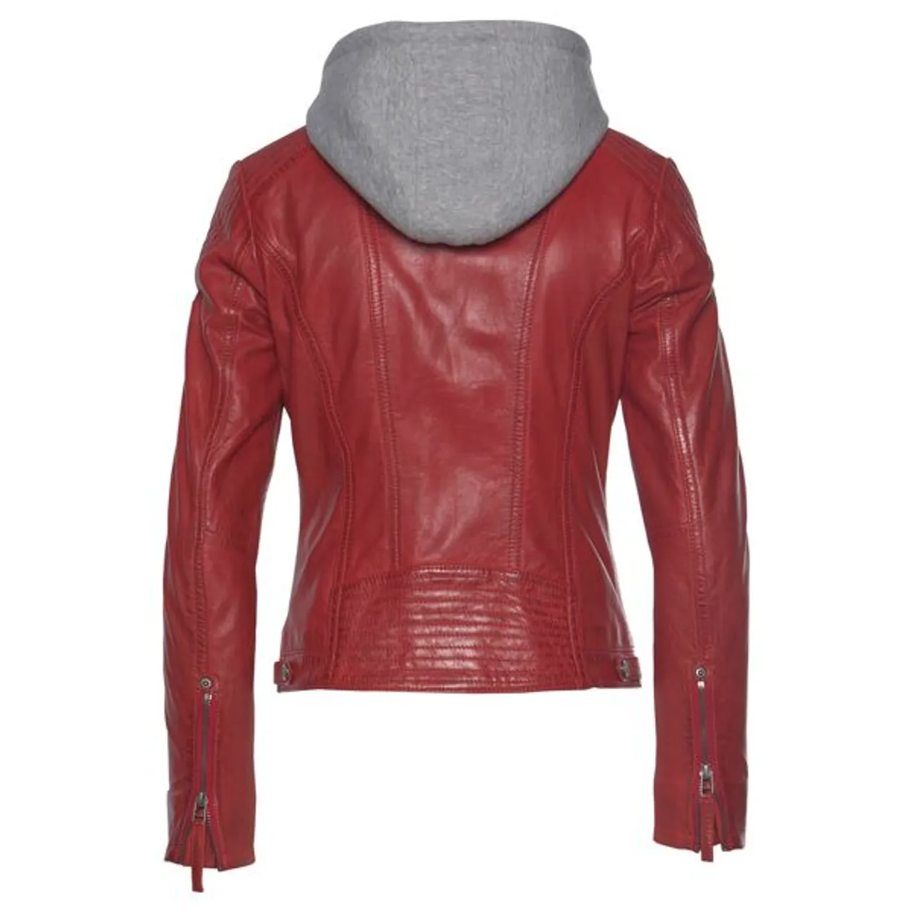 Lederjacke GIPSY "Junja" Gr. S/36, rot (red) Damen Jacken Lederjacken mit abnehmbarem Kapuzen-Einsatz und aufwendigen Biker-Details