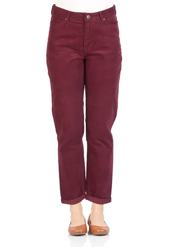 Lee Damen Jeans Mom - Straight Relaxed Fit - Rot - Burgundy
