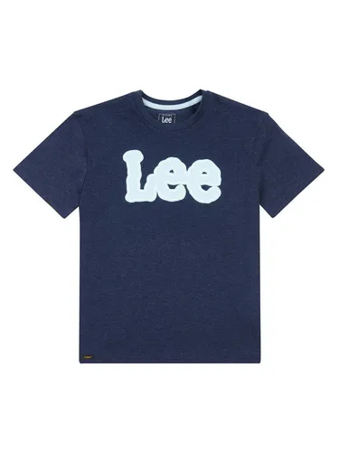 Lee T-Shirt Large Puff Print LEE0138 Dunkelblau Regular Fit