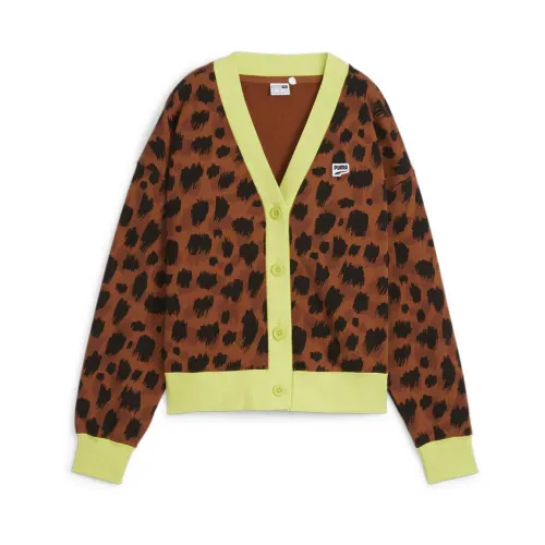 Leopard Print Cardigan Sweater Puma