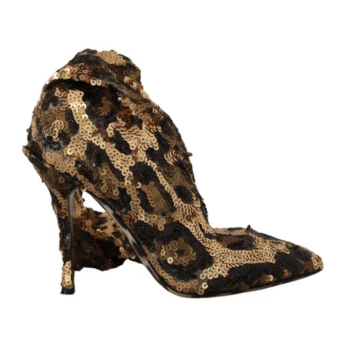 Leoparden Pailletten Stiefeletten Dolce & Gabbana