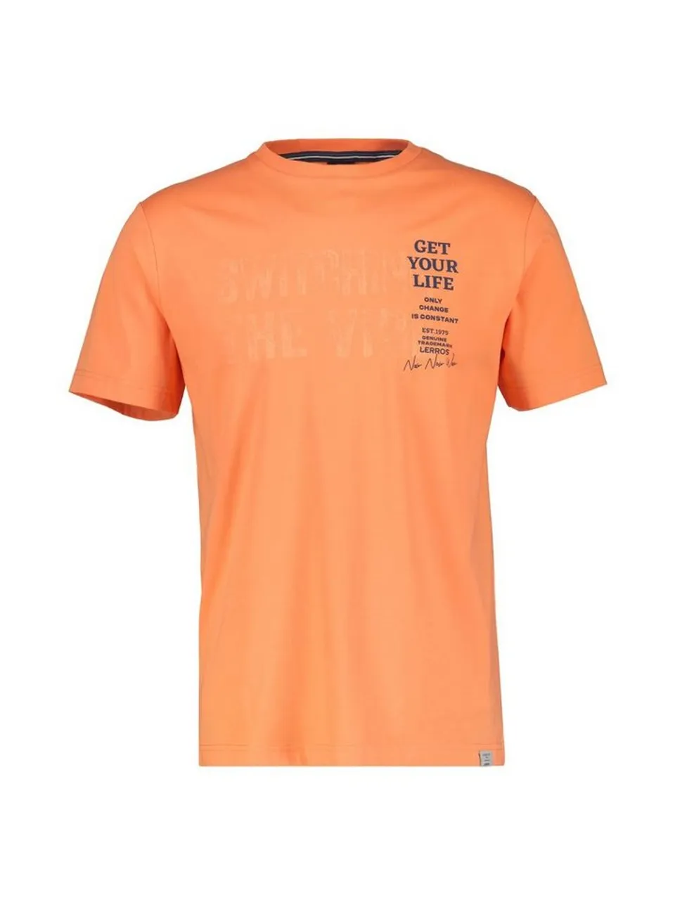 LERROS T-Shirt LERROS Unifarbenes T-Shirt für Herren mit Brustprint