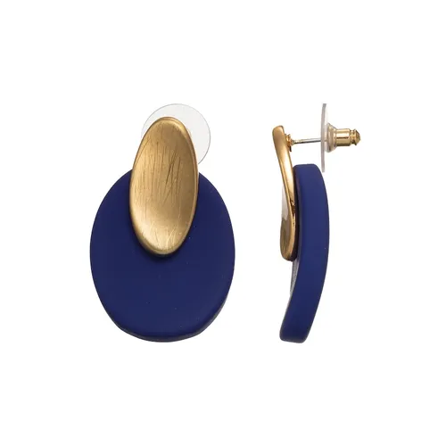 leslii - Ohrringe mit blauer Kunststoffscheibe