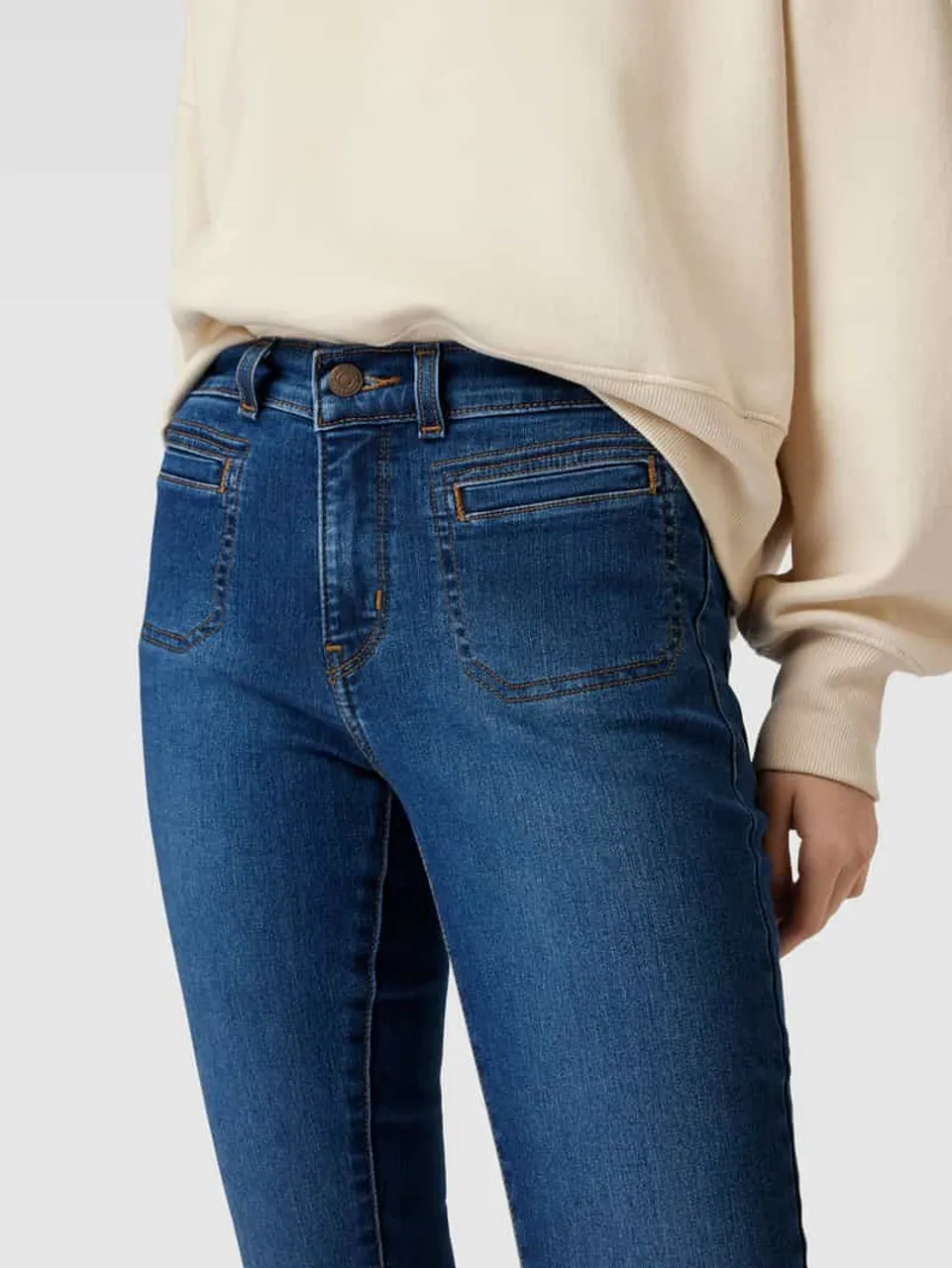 Levi's® 300 Skinny Fit Jeans mit Kontrastnähten in Dunkelblau