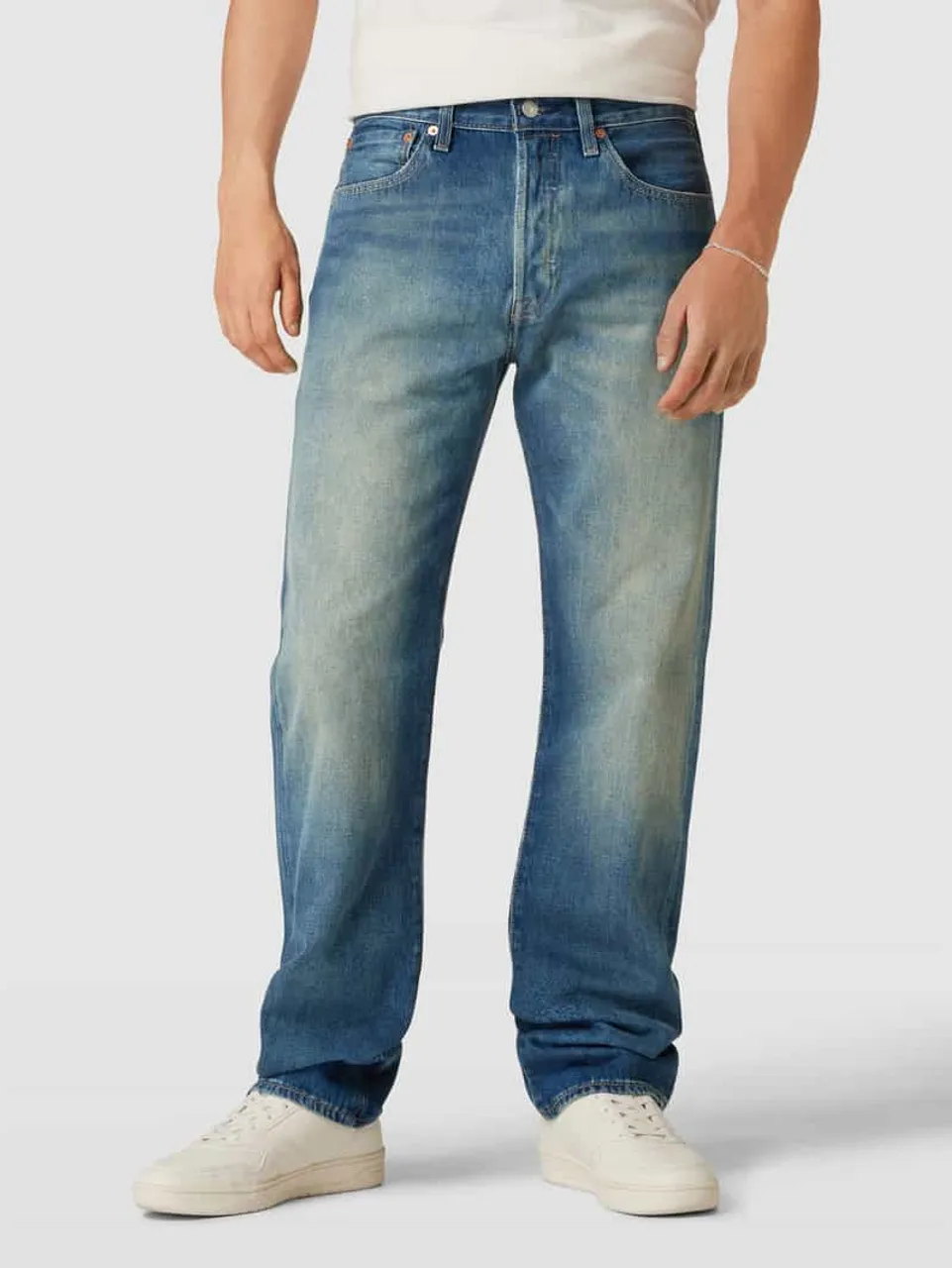 Levi's® Jeans in 5-Pocket-Design Modell '501' in Jeansblau