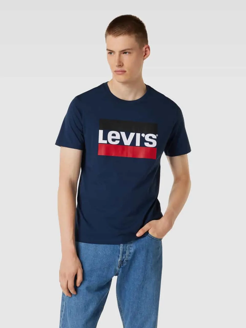 Levi's® T-Shirt mit Label-Print in Marine