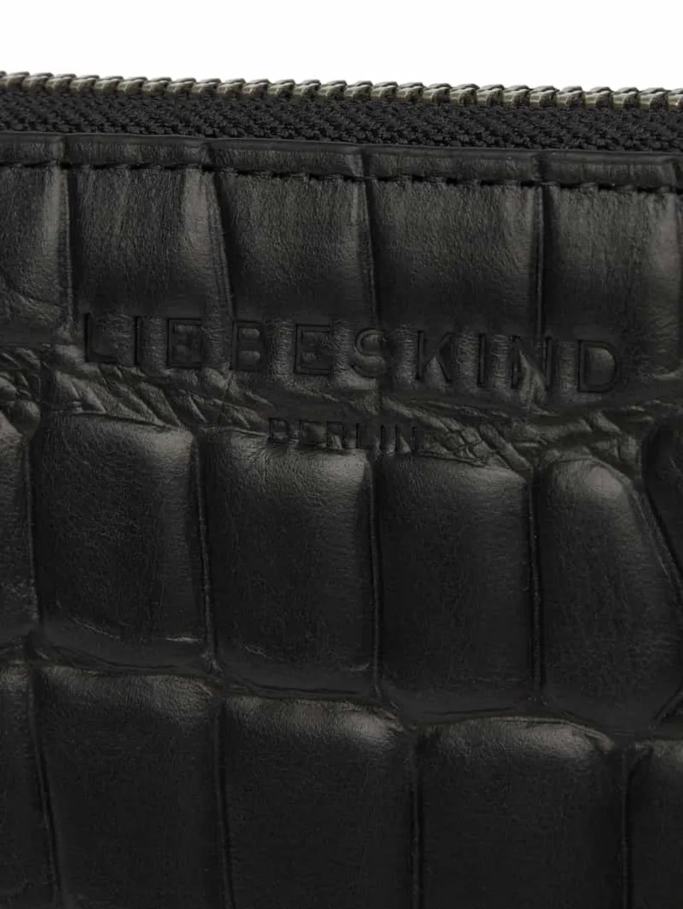 LIEBESKIND BERLIN Portemonnaie aus Leder mit Label-Detail Modell 'Conny' in Black, Größe One Size