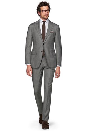 Light Grey Checked Lazio Suit