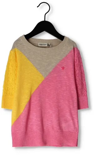 Like Flo Mädchen Pullover & Cardigans Knitted Slub Colourblock Sweater - Rosa