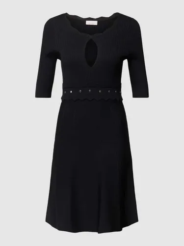 Liu Jo White Knielanges Kleid mit Strukturmuster in Black
