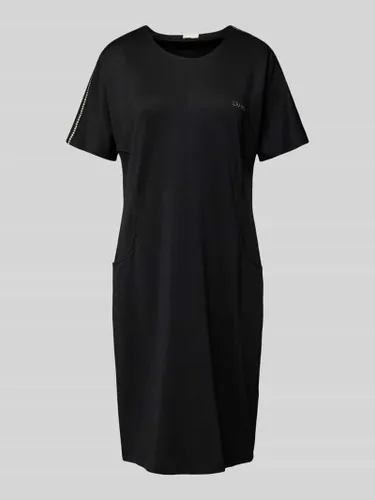 Liu Jo White Knielanges Kleid mit Ziersteinbesatz in Black