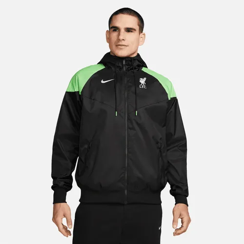 Liverpool FC Sport Essentials Windrunner Nike Fußballjacke mit Kapuze für Herren - Schwarz