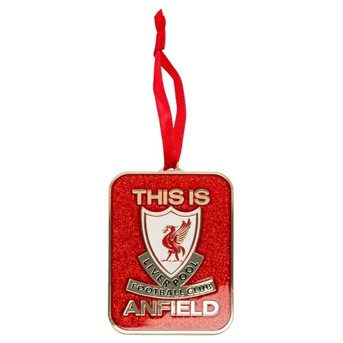 Liverpool This Is Anfield Glitter Christmas Decoration - Rot