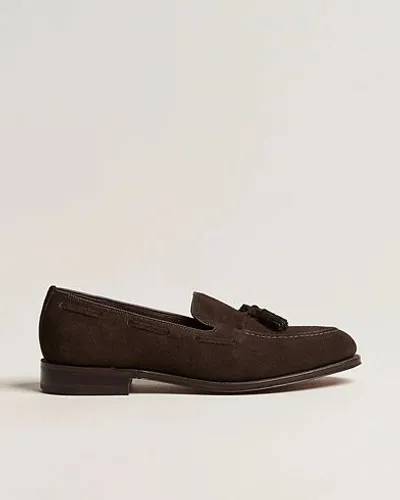 Loake 1880 Russell Tassel Loafer Chocolate Brown Suede