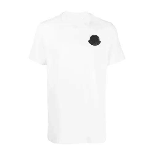 Logo Applique Baumwoll T-Shirt Moncler