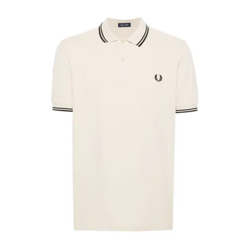 Logo Bestickte Polo T-shirts Weiß Fred Perry