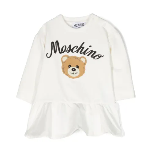 Logo-besticktes Ausgestelltes Kleid für kleine Fashionistas Moschino