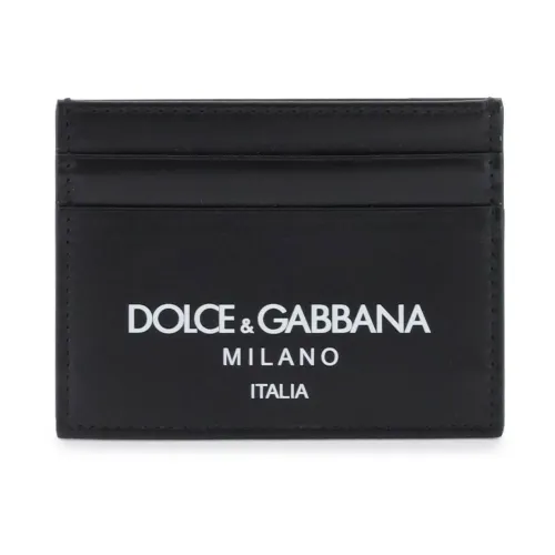 Logo Leder Kartenhalter mit Kontrastdruck Dolce & Gabbana
