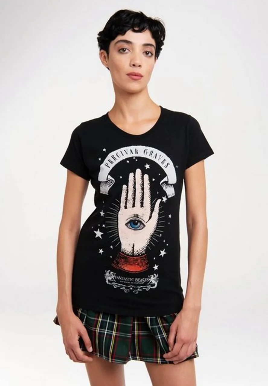 LOGOSHIRT T-Shirt Fantastic Beasts - Percival Graves mit großem Front-Print