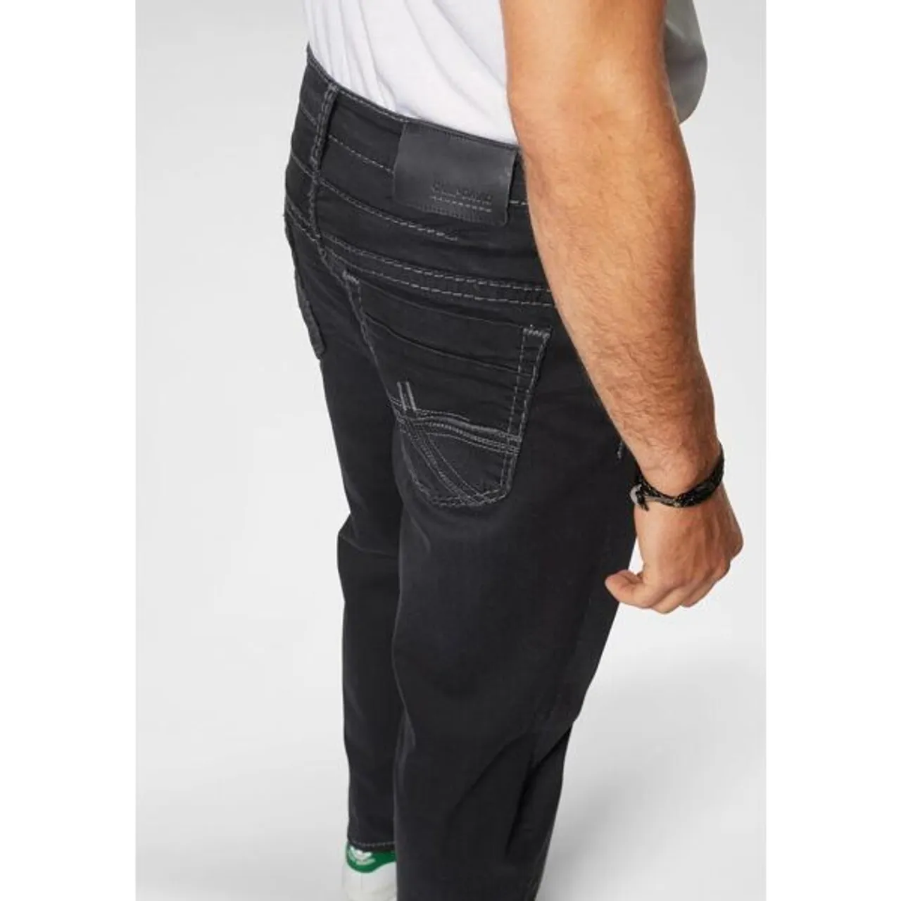 Loose-fit-Jeans CAMP DAVID Gr. 34, Länge 34, schwarz (black used) Herren Jeans Comfort Fit