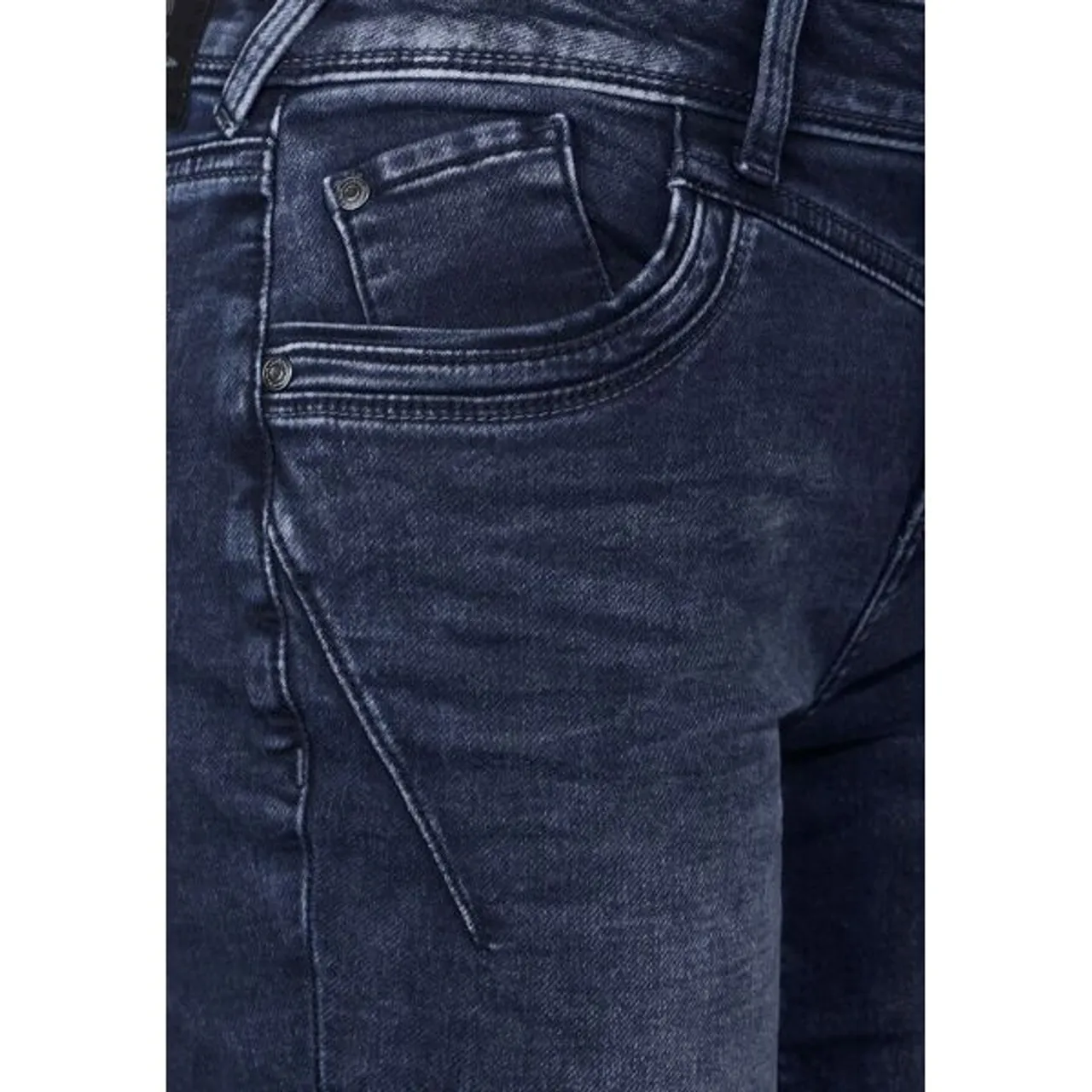 Loose-fit-Jeans STREET ONE Gr. 27, Länge 32, blau (indigo knit washed) Damen Jeans Weite