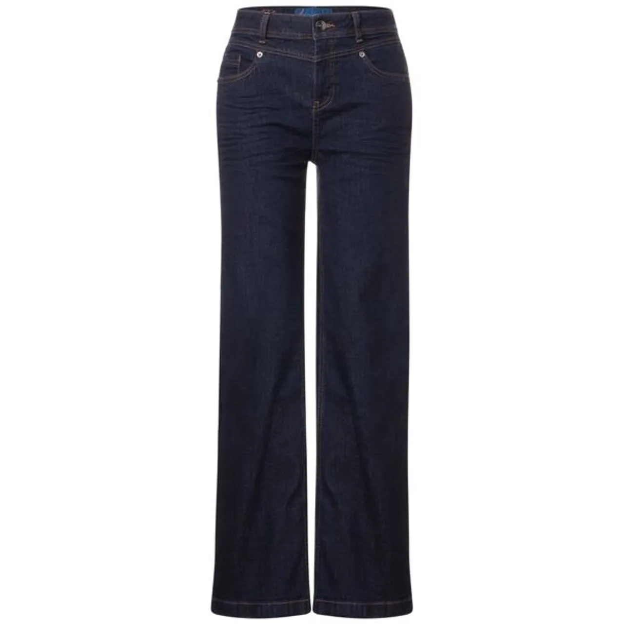 Loose-fit-Jeans STREET ONE Gr. 36, Länge 28, blau (indigo rinsed wash) Damen Jeans Weite